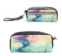 MNVTSKOP Bella borsa per il trucco a forma di coda di sirena, piccola custodia da viaggio per cosmetici, organizer portatile per cancelleria per insegnanti