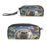 MNVTSKOP Bella borsa per il trucco a forma di riccio, piccola custodia da viaggio per cosmetici, organizer portatile per cancelleria per donne e insegnanti
