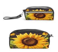 MNVTSKOP Bella borsa per il trucco con girasole piccola custodia da viaggio cosmetica organizer portatile per cancelleria per insegnanti donne