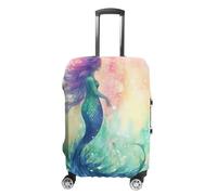 MNVTSKOP Bella copertura per bagagli a coda di sirena resistente ai graffi lavabile copertura per valigia in poliestere elastico da viaggio protezione per valigia, bianco, S