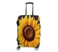 MNVTSKOP Bella copertura per bagagli girasole resistente ai graffi lavabile copertura per valigia in poliestere elastico da viaggio protezione per valigia, bianco, M