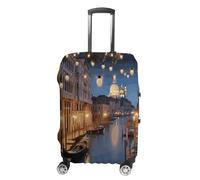 MNVTSKOP Bella copertura per bagagli Venezia di notte, resistente ai graffi, lavabile, in poliestere, elastica, protezione per bagagli da viaggio, bianco, XL