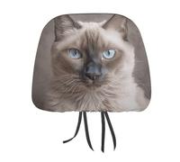 MNVTSKOP Bella copertura per poggiatesta auto con gatto siamese, universale, anti-sporco, facile da installare, durevole, traspirante, accessori per veicoli per auto, camion, SUV