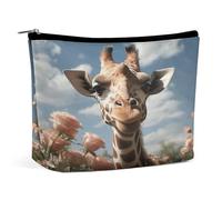 MNVTSKOP Bella giraffa borsa cosmetica di grande capacità borsa di trucco di viaggio borsa da toilette portatile alla moda per le donne