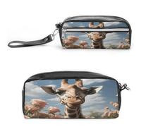 MNVTSKOP Bella giraffa borsa per il trucco piccola custodia da viaggio cosmetica portatile cancelleria organizzatore per donne insegnante