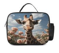 MNVTSKOP Bella giraffa Lunch Box riutilizzabile Lunchbox a prova di perdite Tote Bag con maniglia per ufficio picnic spiaggia