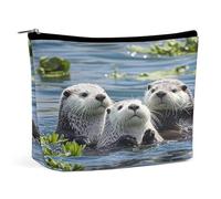 MNVTSKOP Bella lontra di mare borsa cosmetica grande capacità viaggio trucco borsa alla moda portatile borsa da toilette per le donne