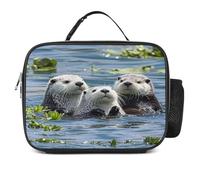 MNVTSKOP Bella lontra di mare Lunch Box riutilizzabile Lunchbox a prova di perdite Tote Bag con manico per ufficio picnic spiaggia