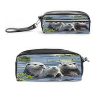 MNVTSKOP Bella Lontra Mare Trucco Sacchetto Piccolo Cosmetico Viaggio Caso Portatile Cancelleria Organizer per Donne Insegnante