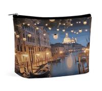 MNVTSKOP Bella Venezia di notte borsa cosmetica grande capacità viaggio trucco borsa trendy portatile borsa da toilette per le donne