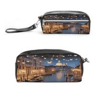 MNVTSKOP Bella Venezia di notte borsa per il trucco piccola custodia da viaggio cosmetica portatile cancelleria organizzatore per donne insegnante