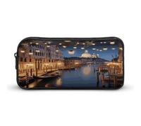 MNVTSKOP Bellissimo astuccio per matite con scritta "Venice at Night", grande capacità, per ufficio, per uomini e donne, organizer da scrivania