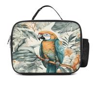 MNVTSKOP Birds in The Jungle, contenitore per il pranzo, riutilizzabile, a prova di perdite, con manico, per ufficio, picnic, spiaggia