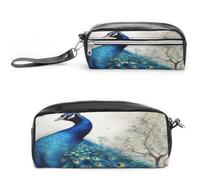 MNVTSKOP Blue Peacock Makeup Bag Piccola Custodia da Viaggio Cosmetici Portatile Cancelleria Organizzatore per Donne Insegnante