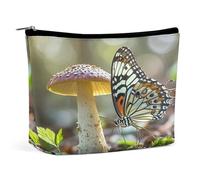 MNVTSKOP Borsa cosmetica a forma di fungo farfalla Borsa da viaggio di grande capacità Borsa da toilette portatile alla moda per le donne