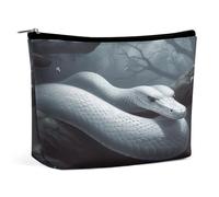 MNVTSKOP Borsa cosmetica a forma di serpente bianco borsa da viaggio di grande capacità borsa da toilette portatile alla moda per le donne