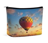 MNVTSKOP Borsa cosmetica al tramonto con mongolfiera borsa da viaggio di grande capacità borsa da toilette portatile alla moda per le donne