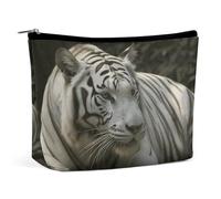 MNVTSKOP Borsa cosmetica bianca della tigre del Bengala grande capacità borsa di trucco di viaggio borsa da toilette portatile alla moda per le donne