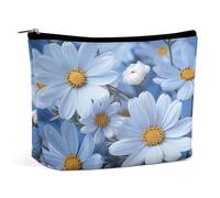 MNVTSKOP Borsa cosmetica blu margherita borsa da viaggio di grande capacità borsa da toilette portatile alla moda per le donne
