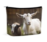 MNVTSKOP Borsa cosmetica carina di capra di grande capacità di viaggio di trucco borsa da toilette portatile alla moda per le donne