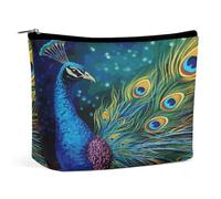 MNVTSKOP Borsa cosmetica colorata del pavone della borsa di trucco di viaggio di grande capacità borsa da toilette portatile alla moda per le donne