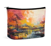 MNVTSKOP Borsa cosmetica colorata della pittura della borsa di trucco di viaggio di grande capacità Borsa da toilette portatile alla moda per le donne