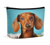 MNVTSKOP Borsa cosmetica con cane bassotto Borsa da viaggio di grande capacità Borsa da toilette portatile alla moda per le donne