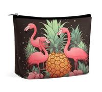 MNVTSKOP Borsa cosmetica con fenicotteri ananas borsa da viaggio di grande capacità borsa da toilette portatile alla moda per le donne