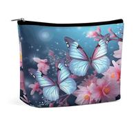 MNVTSKOP Borsa cosmetica con fiori di farfalla Borsa da viaggio di grande capacità Borsa da toilette portatile alla moda per le donne