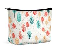 MNVTSKOP Borsa cosmetica con frecce color corallo e foglia di tè borsa da viaggio di grande capacità borsa da toilette portatile alla moda per le donne