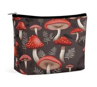 MNVTSKOP Borsa cosmetica con funghi rossi Borsa da viaggio di grande capacità Borsa da toilette portatile alla moda per le donne