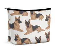 MNVTSKOP Borsa cosmetica con pastore tedesco, grande capacità, da viaggio, alla moda, portatile, da donna