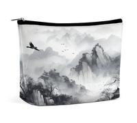MNVTSKOP Borsa cosmetica con pittura a inchiostro astratta borsa da viaggio di grande capacità borsa da toilette portatile alla moda per le donne