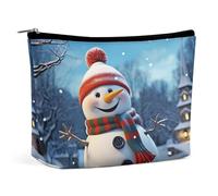 MNVTSKOP Borsa cosmetica con pupazzo di neve felice borsa da viaggio di grande capacità borsa da toilette portatile alla moda per le donne