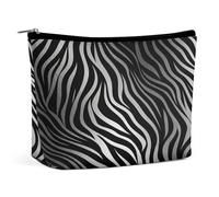 MNVTSKOP Borsa cosmetica con stampa zebrata Borsa da viaggio di grande capacità Borsa da toilette portatile alla moda per le donne