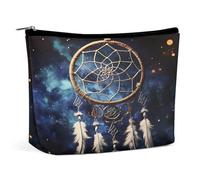 MNVTSKOP Borsa cosmetica da viaggio con acchiappasogni di fantasia bianca di grande capacità borsa da viaggio alla moda borsa da toilette portatile per le donne