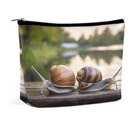 MNVTSKOP Borsa cosmetica da viaggio con due lumache sulla panchina Borsa da viaggio di grande capacità Borsa da toilette portatile alla moda per le donne