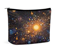 MNVTSKOP Borsa cosmetica da viaggio di grande capacità a pois marroni Borsa da toilette portatile alla moda per le donne