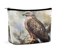 MNVTSKOP Borsa cosmetica da viaggio di grande capacità con falco seduto sull'albero Borsa da toilette portatile alla moda per le donne