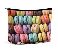 MNVTSKOP Borsa cosmetica da viaggio di grande capacità con pasticcini aromatizzati al biscotto Macaron Borsa da toilette portatile alla moda per le donne