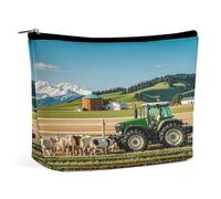 MNVTSKOP Borsa cosmetica da viaggio di grande capacità da viaggio con trattore Milk Farm Borsa da toilette portatile alla moda per le donne
