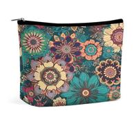 MNVTSKOP Borsa cosmetica da viaggio di grande capacità del fiore della Boemia Borsa da toilette portatile alla moda per le donne