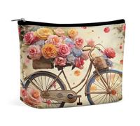 MNVTSKOP Borsa cosmetica da viaggio di grande capacità della borsa cosmetica della bicicletta del fiore Borsa da toilette portatile alla moda per le donne