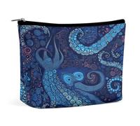 MNVTSKOP Borsa cosmetica da viaggio di grande capacità di polpo blu Borsa da toilette portatile alla moda per le donne