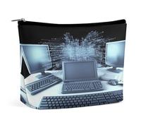 MNVTSKOP Borsa cosmetica da viaggio di grande capacità per computer e Internet, borsa da toilette portatile alla moda per le donne