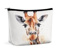 MNVTSKOP Borsa cosmetica della giraffa dell'acquerello Borsa cosmetica di grande capacità di viaggio Borsa da toilette portatile alla moda per le donne