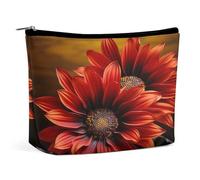 MNVTSKOP Borsa cosmetica di girasole rossa grande capacità borsa di trucco di viaggio borsa da toilette portatile alla moda per le donne