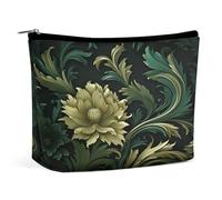 MNVTSKOP Borsa cosmetica di stile verde scuro e verde borsa cosmetica di grande capacità borsa di trucco di viaggio borsa da toilette portatile alla moda per le donne