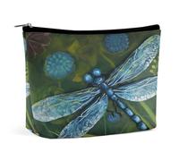 MNVTSKOP Borsa cosmetica dipinta a mano con libellula blu borsa da viaggio di grande capacità borsa da toilette portatile alla moda per le donne