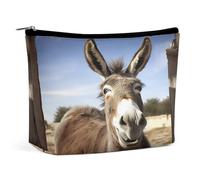 MNVTSKOP Borsa cosmetica divertente asino borsa da viaggio di grande capacità borsa da toilette portatile alla moda per le donne